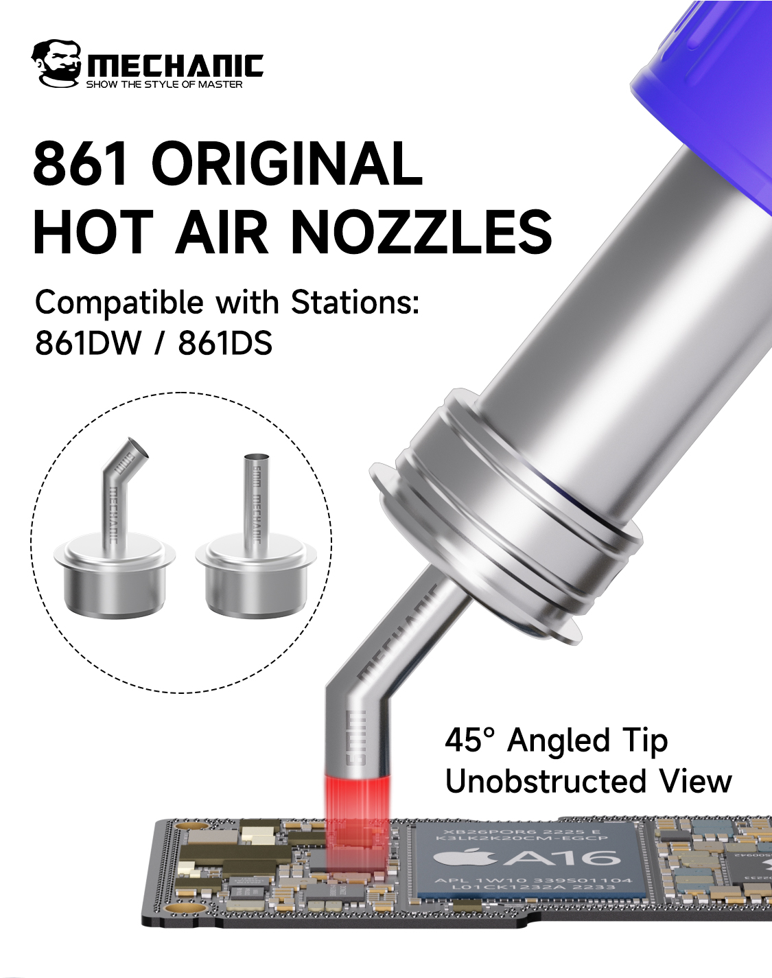Hot Air Rework Station 861Dw - Kit di ugelli per aria calda