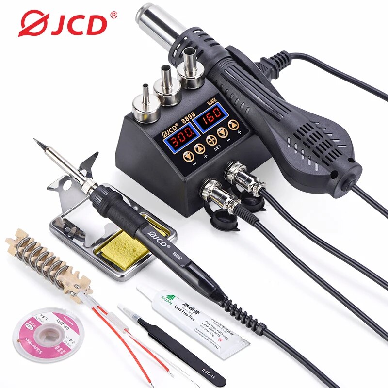 2 In 1 Soldering Rework Station 750W - JCD 8898 stazione di saldatura 750W