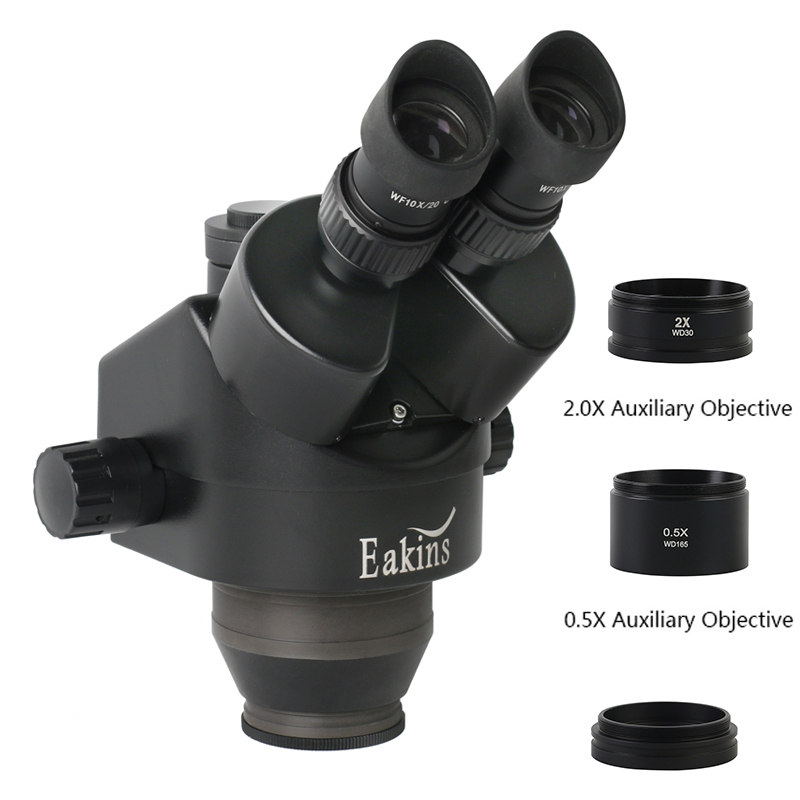 Trinocular Stereo Microscope 7X-45X - 3.5X 7X 45X 90X Simul-Focus testa