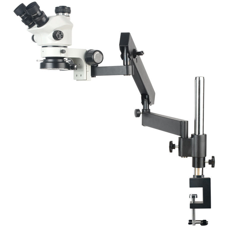 Articulating Arm Boom Stand Microscope - Microscopio stereo trinoculare 7-50X con braccio