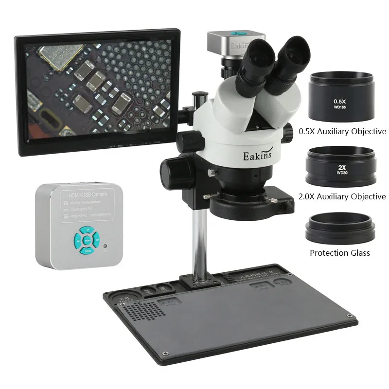 7X 45X Zoom Industriale Simul- - Simul-Focal Industrial Microscope 4K Hdmi recensione e prezzo