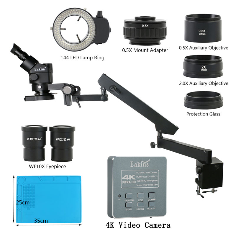 3.5X 90X Braccio articolato Mo - Simul-Focal Industrial Microscope 4K Hdmi recensione e prezzo