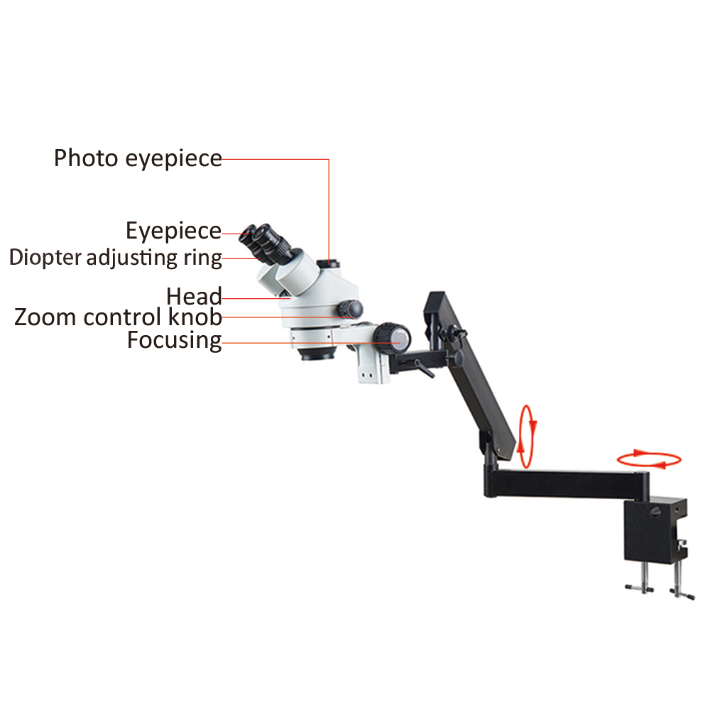 Morsetto di fissaggio a bracci - Trinocular Stereo Microscope 7X-45X recensione e prezzo