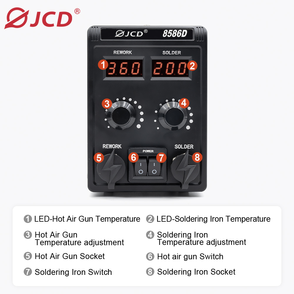 Stazione di saldatura JCD 750W - 2 In 1 Soldering Rework Station 750W recensione e prezzo