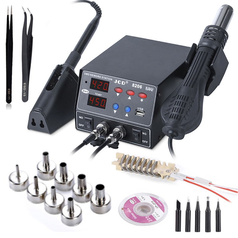 Stazione di Saldatura JCD 8206 - 2 In 1 Soldering Rework Station 750W recensione e prezzo