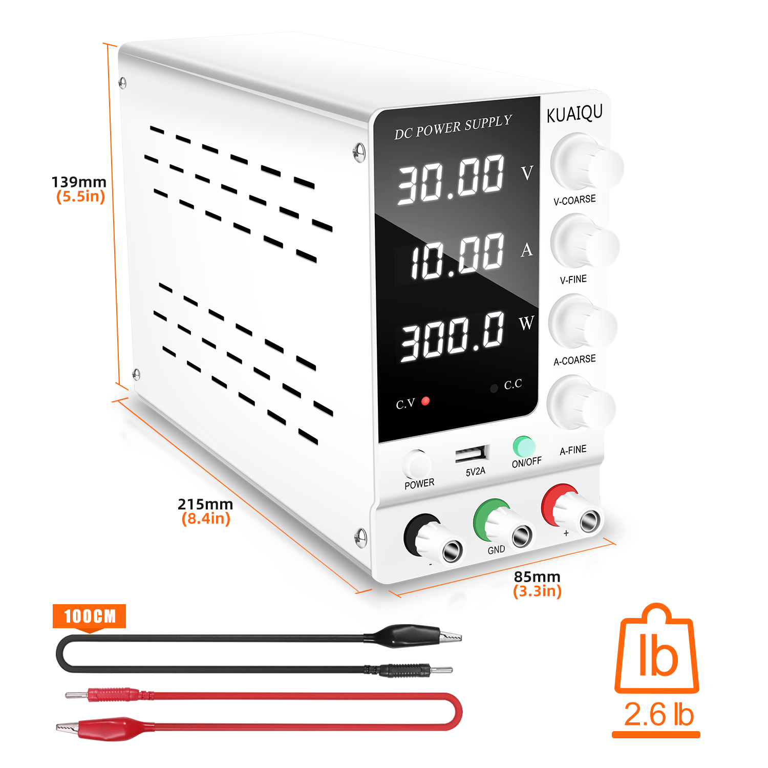 KUAIQU Alimentatore CC da Labo - High Precision Dc Power Supply 30V 10A recensione e prezzo