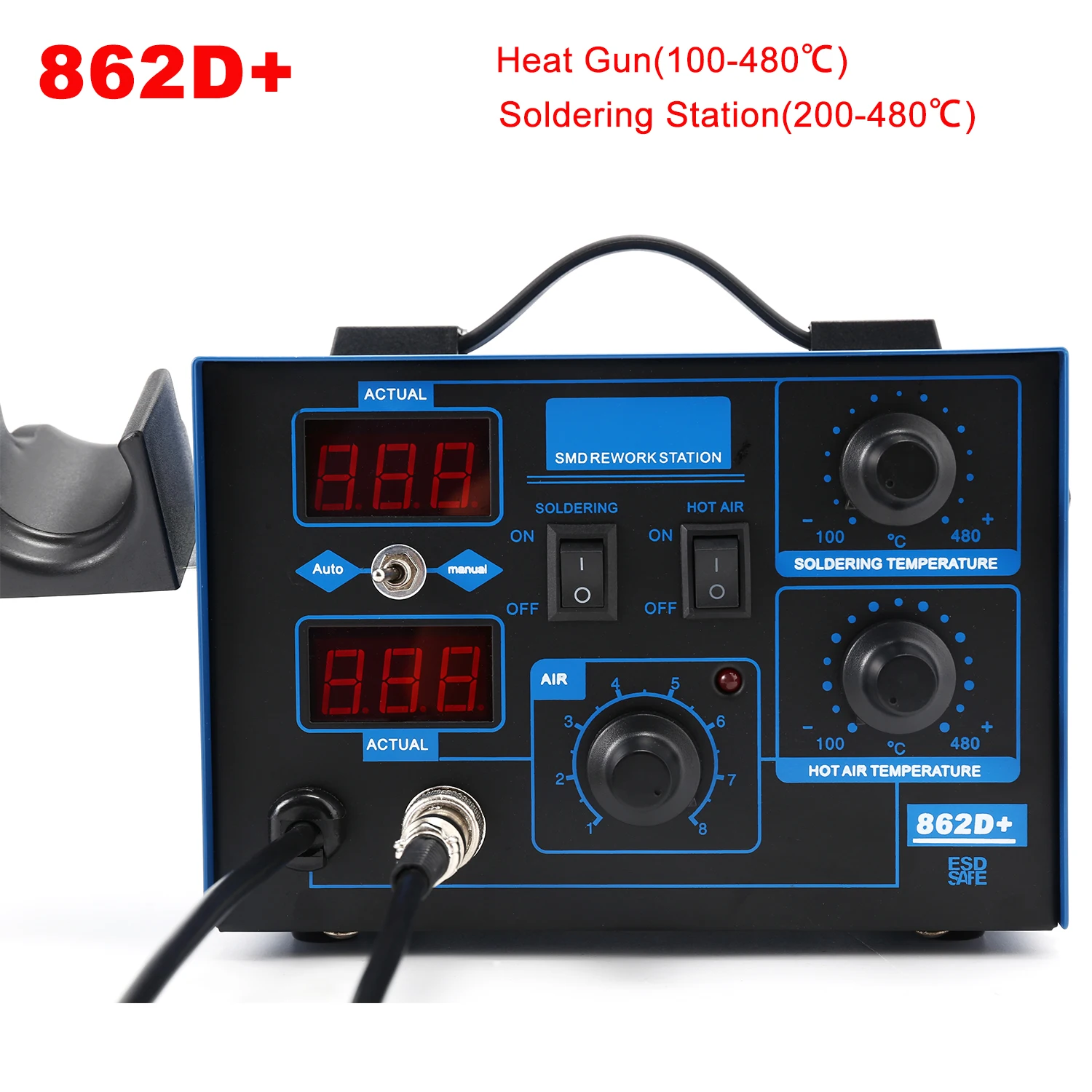 Stazione di saldatura 862D+ 2  - 2 In 1 Soldering Rework Station 750W recensione e prezzo